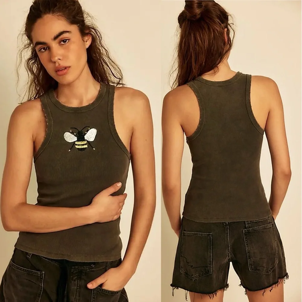 NWT- Free People x Denim And Bone Garden Fairies Tank 🐝 - Picture 1 of 3